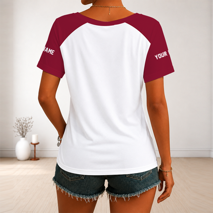 [SPECIAL OFFER] NEW CUSTOMIZED NFL10 TBB TAMPA BAY BUCCANEERS V-NECK FEMALE SHIRT