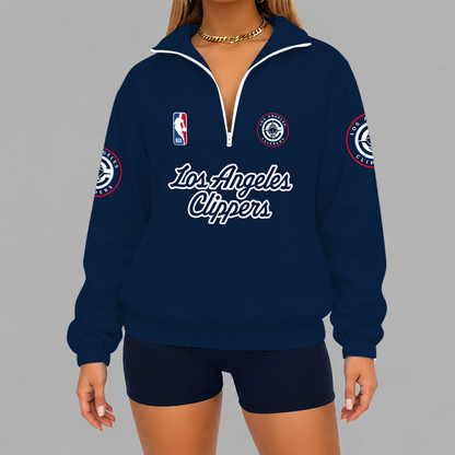 [HOT DEAL] NEW CUSTOMIZED NBA10 LCL LOS ANGELES CLIPPERS V-NECK ZIPPER SWEATSHIRT JACKET