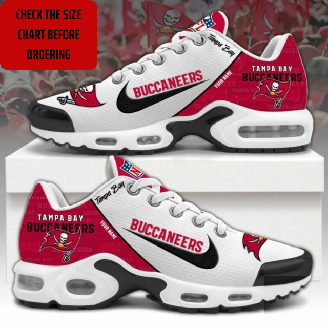 ELITE EDITION - NEW CUSTOMIZED NFL10 TBB TAMPA BAY BUCCANEERS AIR MAX PLUS SNEAKERS