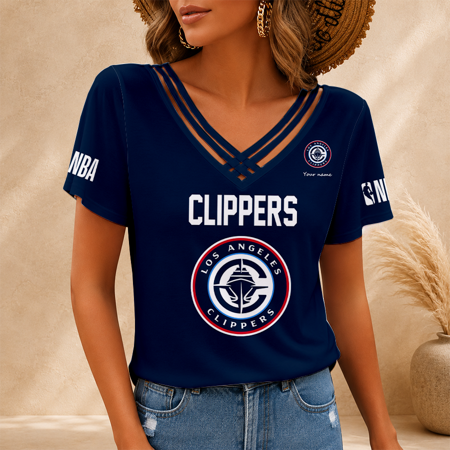 [HOT DEAL] NEW CUSTOMIZED NBA10 LCL LOS ANGELES CLIPPERS V-NECK SHIRT