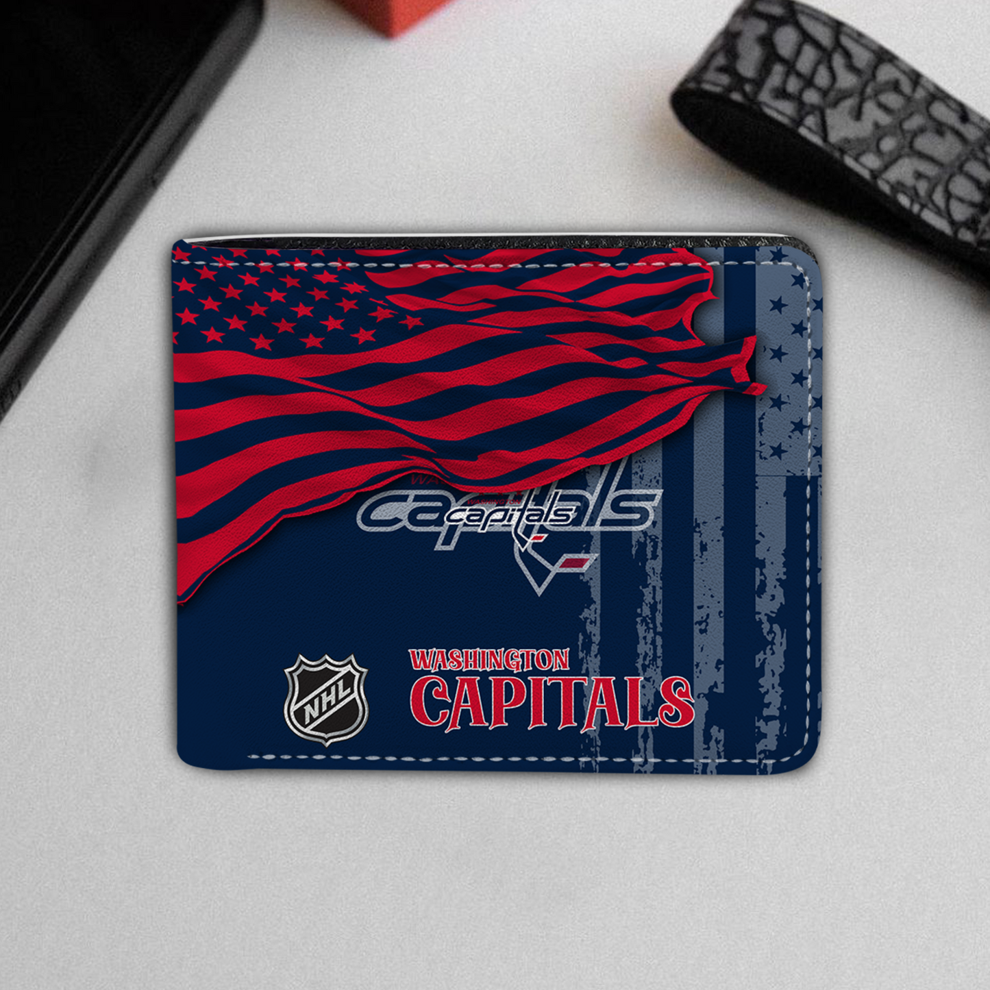 [SUPER SALE ] NEW CUSTOMIZED NHL10 WCP WASHINGTON CAPITALS LEATHER WALLET