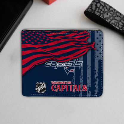 [SUPER SALE ] NEW CUSTOMIZED NHL10 WCP WASHINGTON CAPITALS LEATHER WALLET