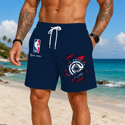 LIMITED EDITION - NEW CUSTOMIZED NBA10 LCL LOS ANGELES CLIPPERS SHORT PANTS