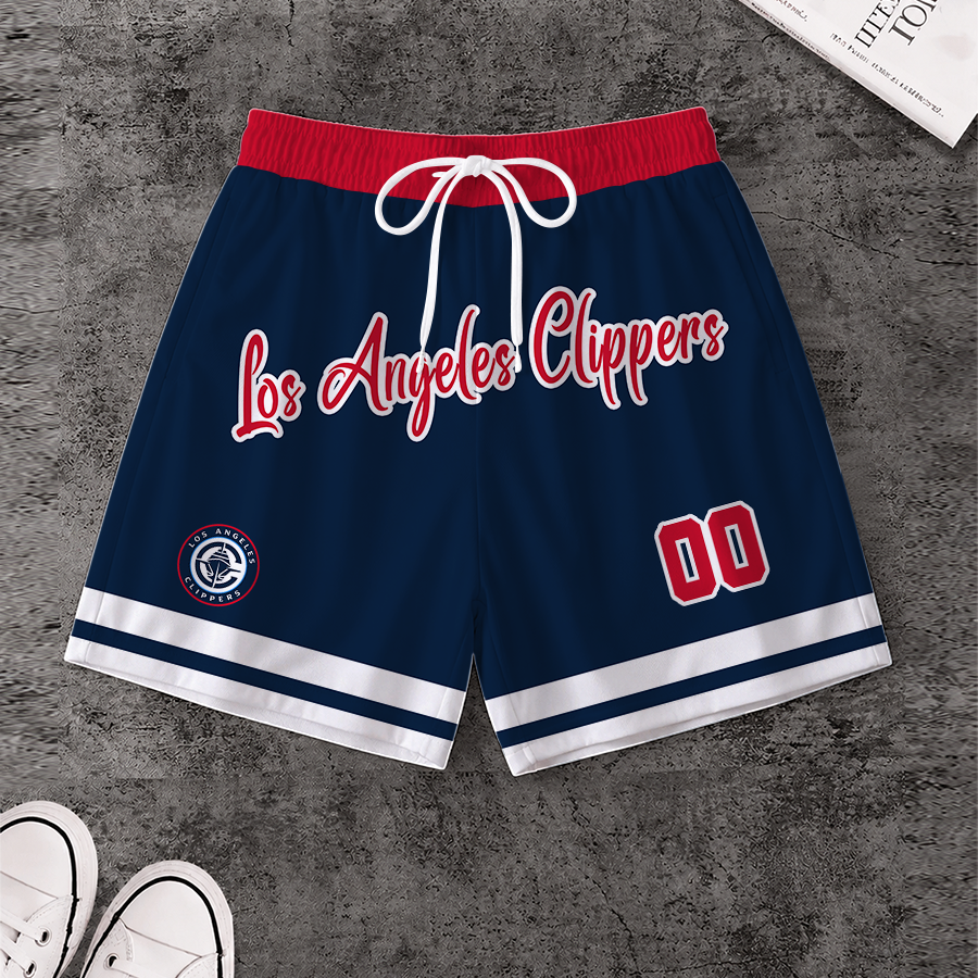LIMITED EDITION - NEW CUSTOMIZED NBA10 LCL LOS ANGELES CLIPPERS SHORT PANTS