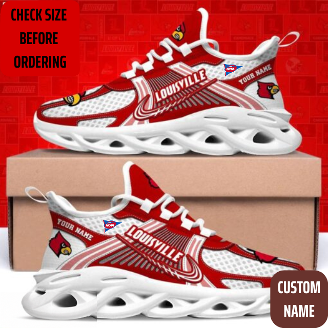 VIRAL EDITION - NEW CUSTOMIZED NCAA FBS10 ULC LOUISVILLE CARDINALS CLUNKY SNEAKERS