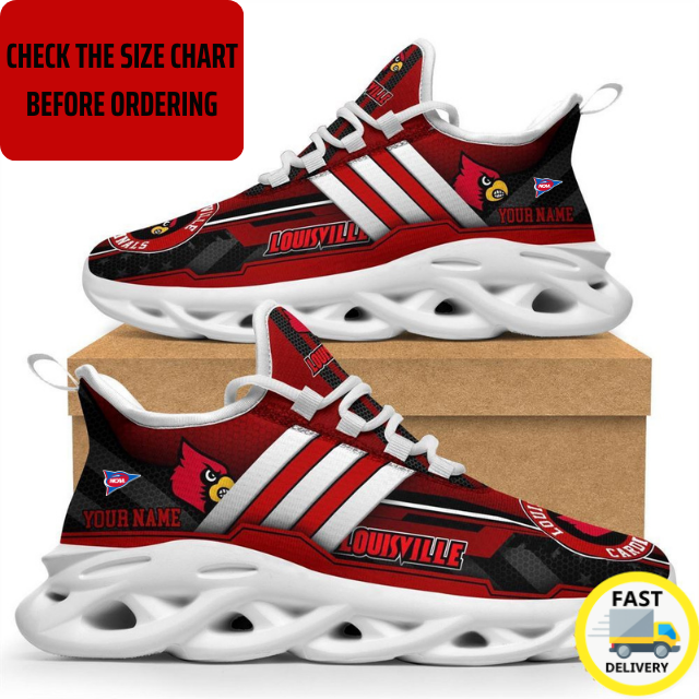 ELITE EDITION - NEW CUSTOMIZED NCAA FBS10 ULC LOUISVILLE CARDINALS CLUNKY SNEAKERS