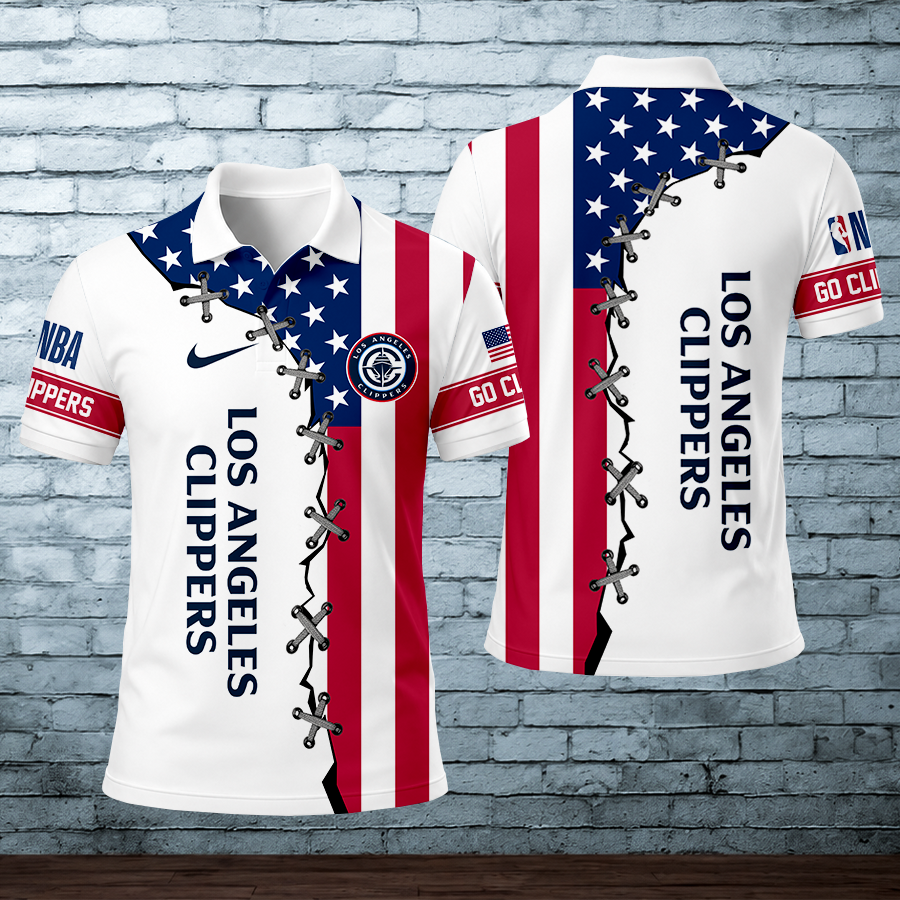 LIMITED EDITION - NEW CUSTOMIZED NBA10 LCL LOS ANGELES CLIPPERS POLO SHIRT