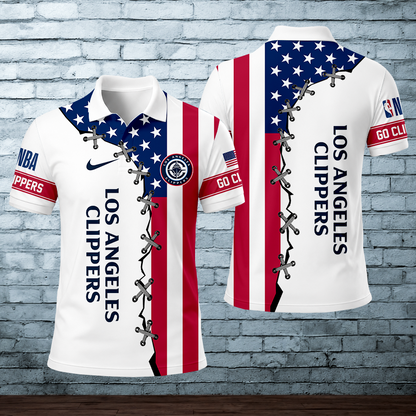LIMITED EDITION - NEW CUSTOMIZED NBA10 LCL LOS ANGELES CLIPPERS POLO SHIRT