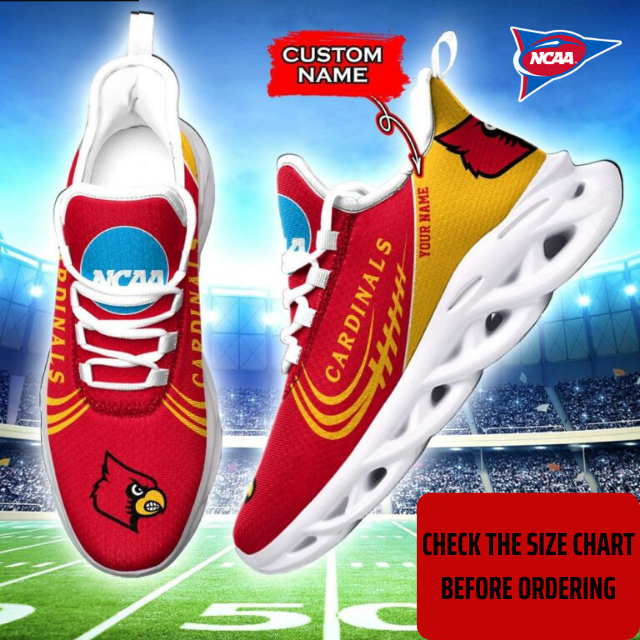 ELITE EDITION - NEW CUSTOMIZED NCAA FBS10 ULC LOUISVILLE CARDINALS CLUNKY SNEAKERS