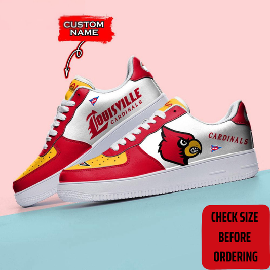ELITE EDITION - NEW CUSTOMIZED NCAA FBS10 ULC LOUISVILLE CARDINALS AF1 SHOES