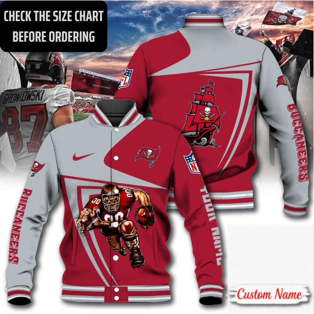 EXCLUSIVE EDITION - NEW CUSTOMIZED NFL10 TBB TAMPA BAY BUCCANEERS SATIN VARSITY & BASEBALL JACKET