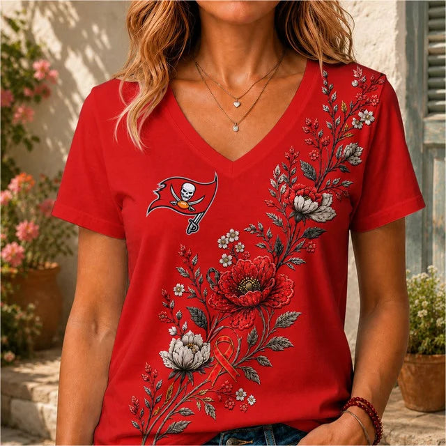ELITE EDITION - NEW CUSTOMIZED NFL10 TBB TAMPA BAY BUCCANEERS V-NECK FEMALE SHIRT