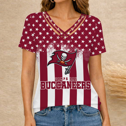 [SPECIAL OFFER] NEW CUSTOMIZED NFL10 TBB TAMPA BAY BUCCANEERS V-NECK SHIRT