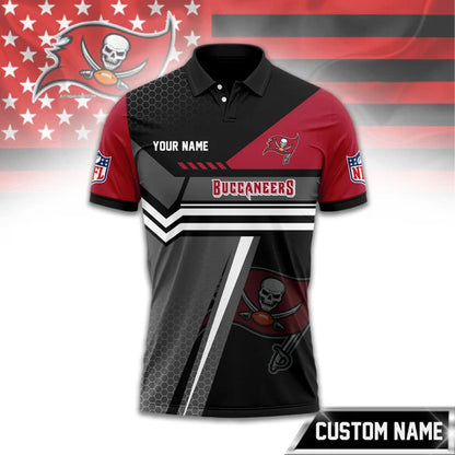 SPECIAL EDITION - NEW CUSTOMIZED NFL10 TBB TAMPA BAY BUCCANEERS POLO SHIRT, ZIP POLO SHIRT & T-SHIRTS