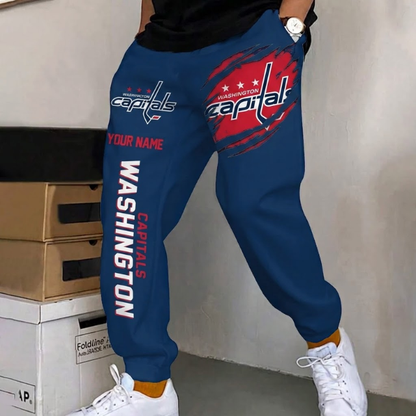 ELITE EDITION - NEW CUSTOMIZED NHL10 WCP WASHINGTON CAPITALS SWEATPANTS