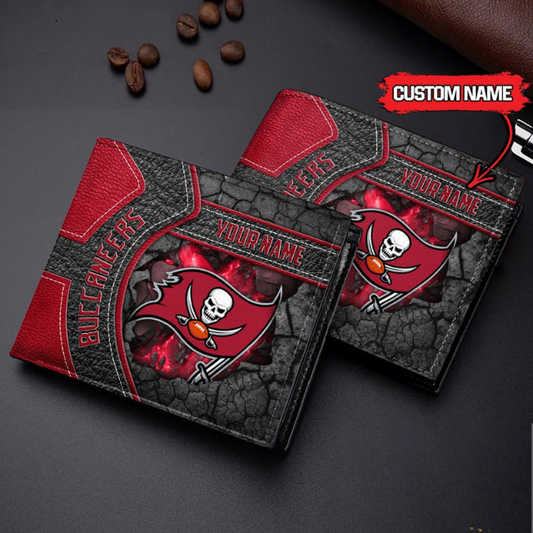 VIRAL SALE - NEW CUSTOMIZED NFL10 TBB TAMPA BAY BUCCANEERS LEATHER WALLET