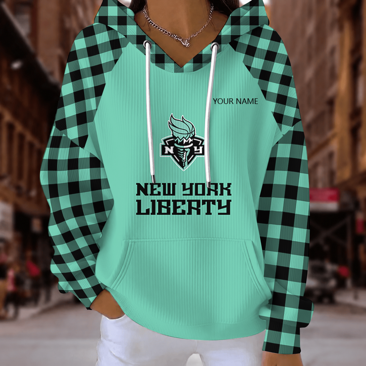 [FAN FAVORITE] NEW CUSTOMIZED WNBA10 NYL NEW YORK LIBERTY RIBBED HOODIE & SWEATSHIRT