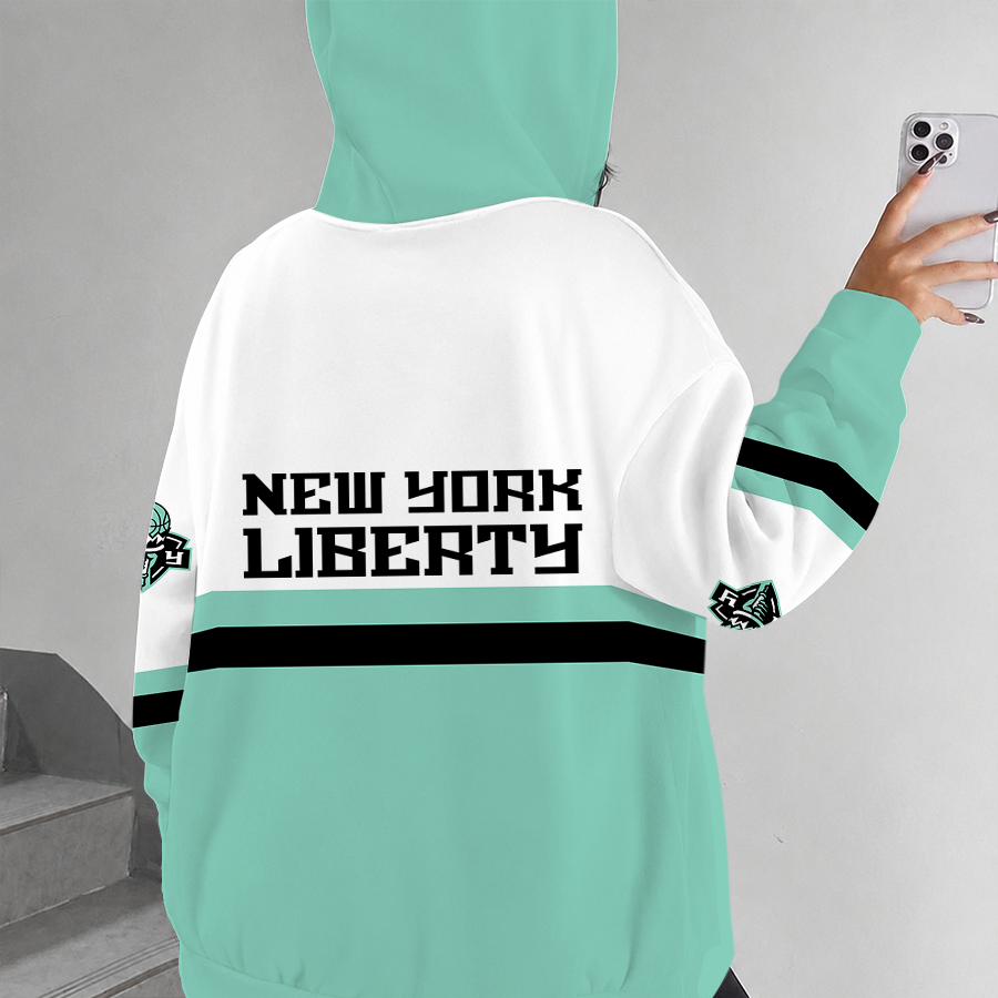 [FAN FAVORITE] NEW CUSTOMIZED WNBA10 NYL NEW YORK LIBERTY ZIP HOODIE