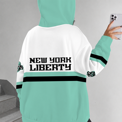 [FAN FAVORITE] NEW CUSTOMIZED WNBA10 NYL NEW YORK LIBERTY ZIP HOODIE
