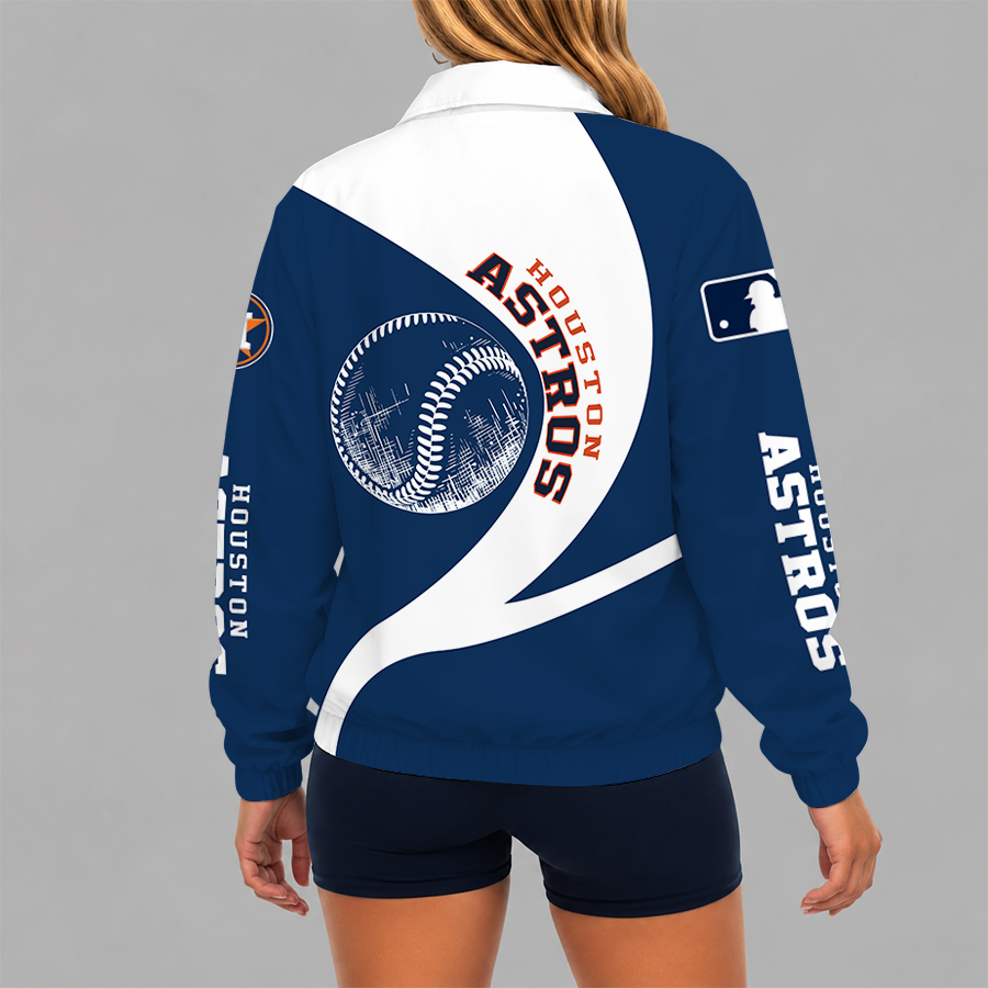 [FLASH SALE] NEW CUSTOMIZED MLB10 HAS HOUSTON ASTROS V-NECK ZIPPER SWEATSHIRT JACKET
