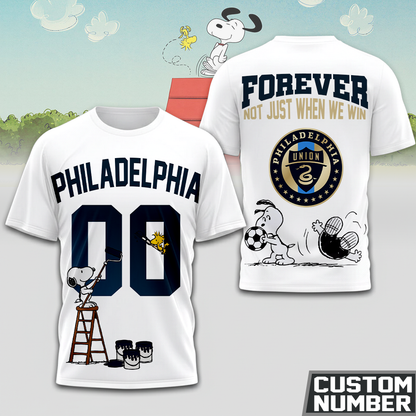 ENDING TODAY - NEW CUSTOMIZED MLS10 PPF PHILADELPHIA UNION x SNOOPY HOODIE, T-SHIRTS, ZIP HOODIE, SWEATSHIRTS & POLO