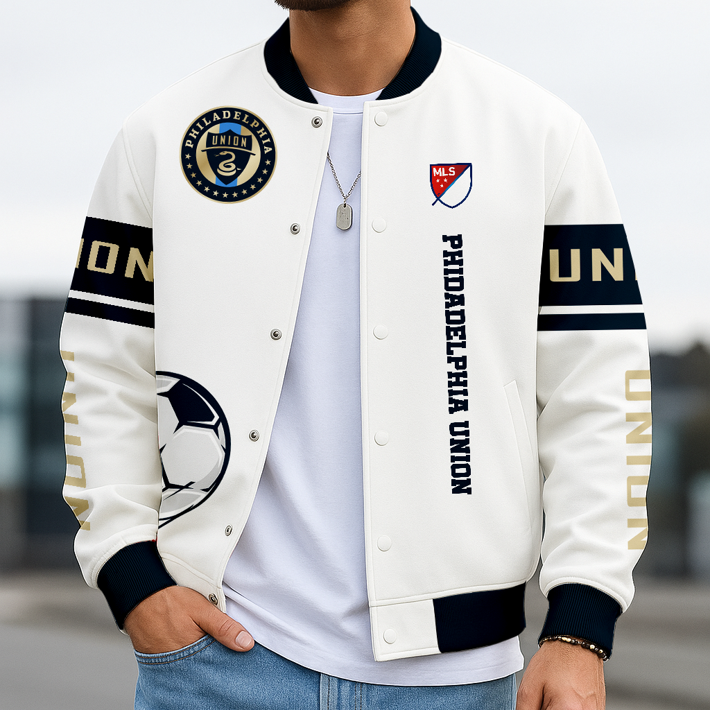 TOP SELLING - NEW CUSTOMIZED MLS10 PPF PP UNION SATIN VARSITY & BASEBALL JACKET