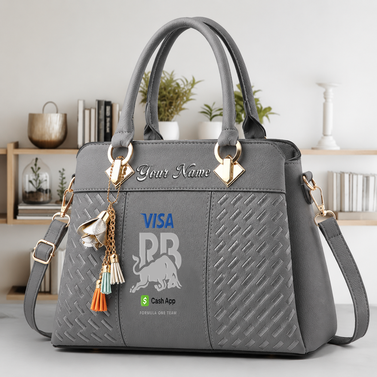 LIMITED RUN - NEW CUSTOMIZED F110 VCARB RACING BULLS LUXURY HANDBAG IN MULTIPLE COLORS