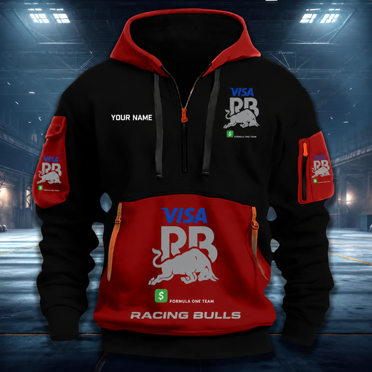LIMITED RUN - NEW CUSTOMIZED F110 VCARB RACING BULLS QUARTER ZIP HOODIE