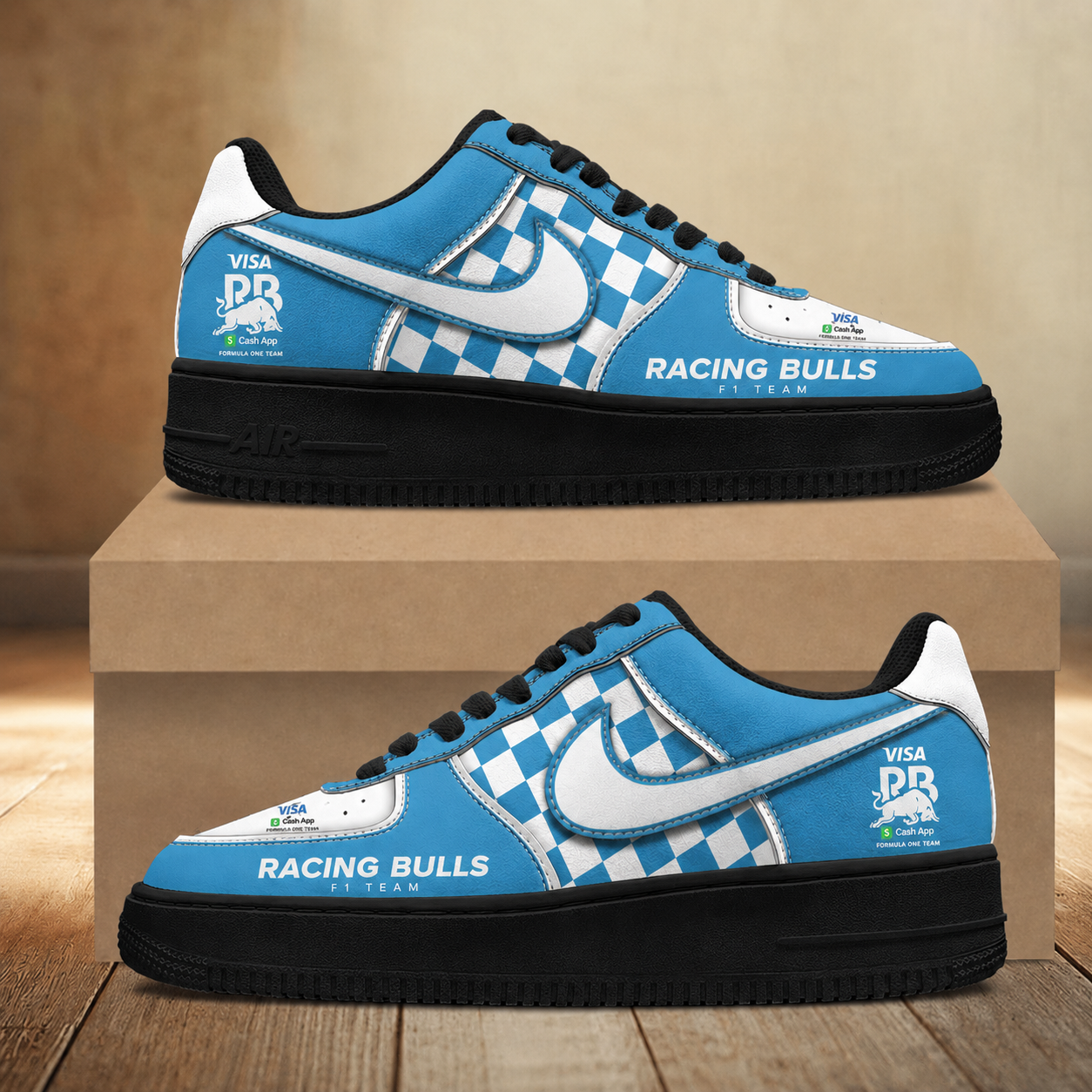 LIMITED RUN - NEW CUSTOMIZED F110 VCARB RACING BULLS AF1 SNEAKERS