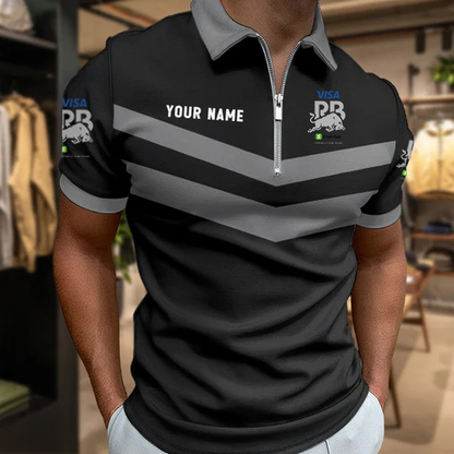 LIMITED EDITION - NEW CUSTOMIZED F110 VCARB RACING BULLS ZIP POLO SHIRT