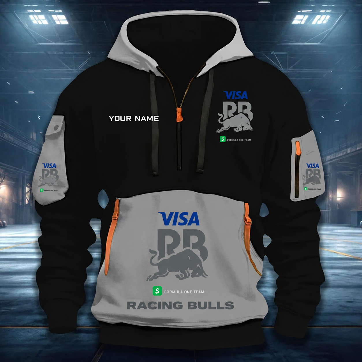 LIMITED RUN - NEW CUSTOMIZED F110 VCARB RACING BULLS QUARTER ZIP HOODIE