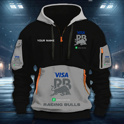 LIMITED RUN - NEW CUSTOMIZED F110 VCARB RACING BULLS QUARTER ZIP HOODIE