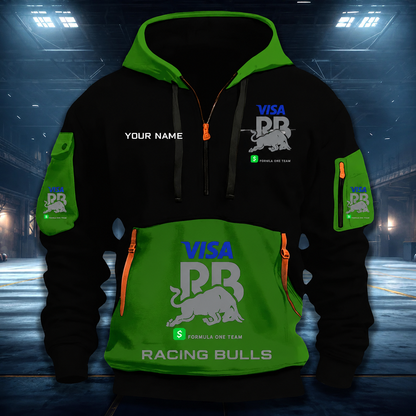 LIMITED RUN - NEW CUSTOMIZED F110 VCARB RACING BULLS QUARTER ZIP HOODIE