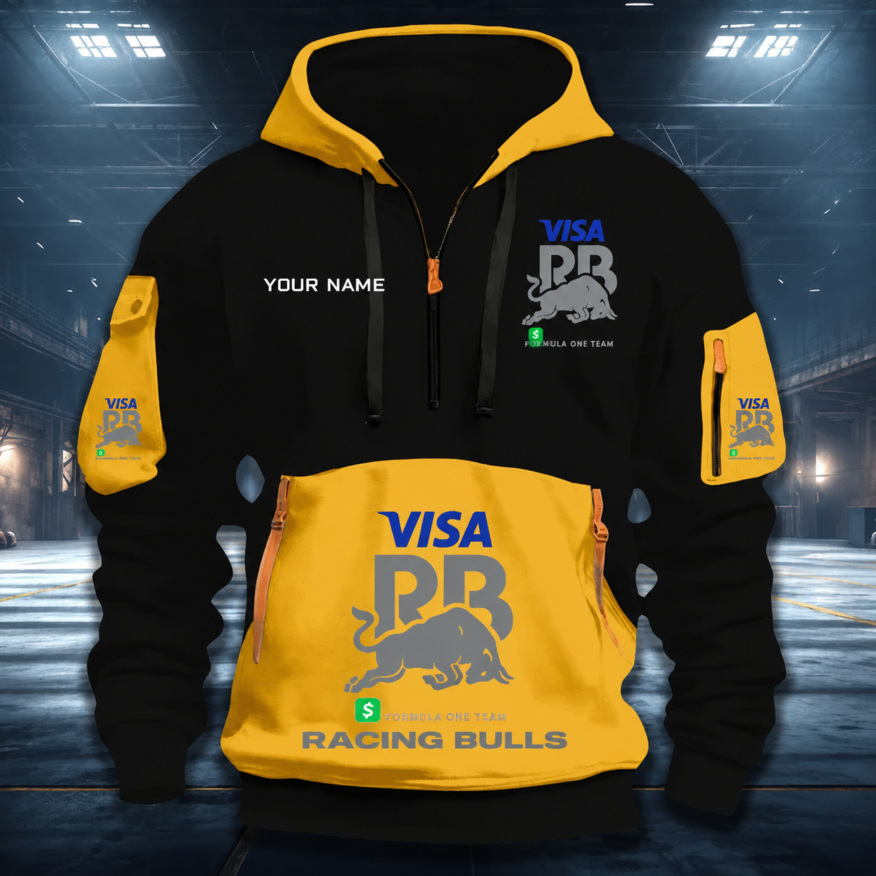 LIMITED RUN - NEW CUSTOMIZED F110 VCARB RACING BULLS QUARTER ZIP HOODIE