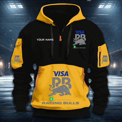 LIMITED RUN - NEW CUSTOMIZED F110 VCARB RACING BULLS QUARTER ZIP HOODIE