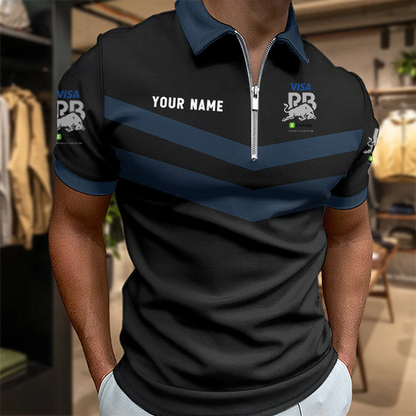 LIMITED EDITION - NEW CUSTOMIZED F110 VCARB RACING BULLS ZIP POLO SHIRT