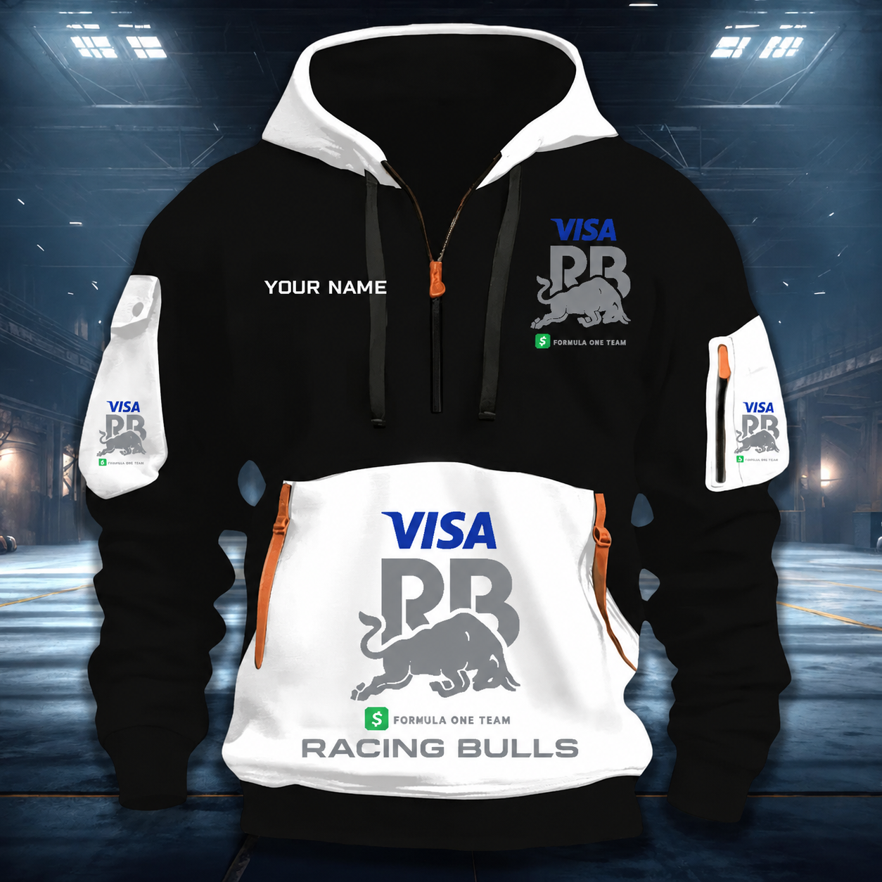 LIMITED RUN - NEW CUSTOMIZED F110 VCARB RACING BULLS QUARTER ZIP HOODIE