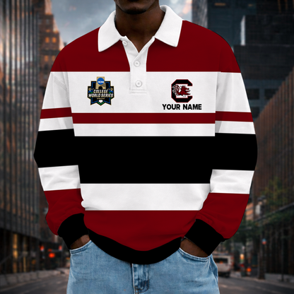 LIMITED EDITION - NEW CUSTOMIZED NCAA CWS10 SCG SOUTH CAROLINA GAMECOCKS UNISEX LONG SLEEVE POLO