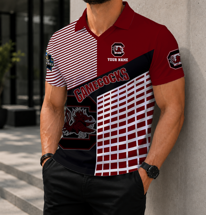 VIRAL EDITION - NEW CUSTOMIZED NCAA CWS10 SCG SOUTH CAROLINA GAMECOCKS POLO SHIRT