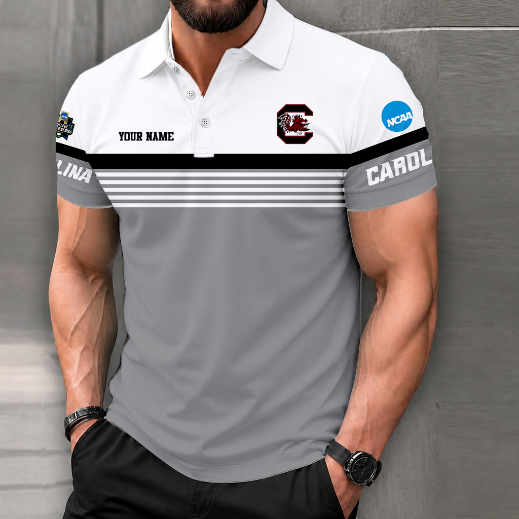 LIMITED EDITION - NEW CUSTOMIZED NCAA CWS10 SCG SOUTH CAROLINA GAMECOCKS POLO SHIRT