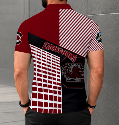 VIRAL EDITION - NEW CUSTOMIZED NCAA CWS10 SCG SOUTH CAROLINA GAMECOCKS POLO SHIRT