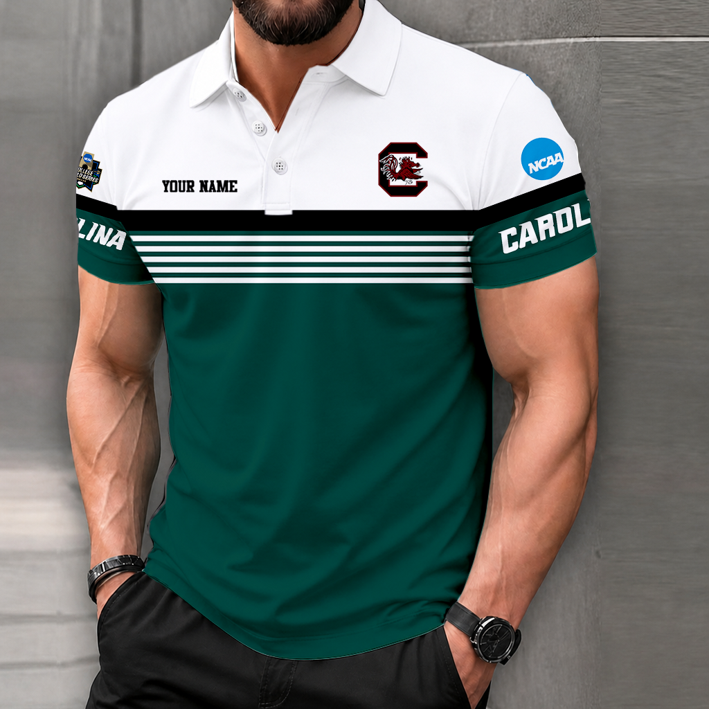 LIMITED EDITION - NEW CUSTOMIZED NCAA CWS10 SCG SOUTH CAROLINA GAMECOCKS POLO SHIRT