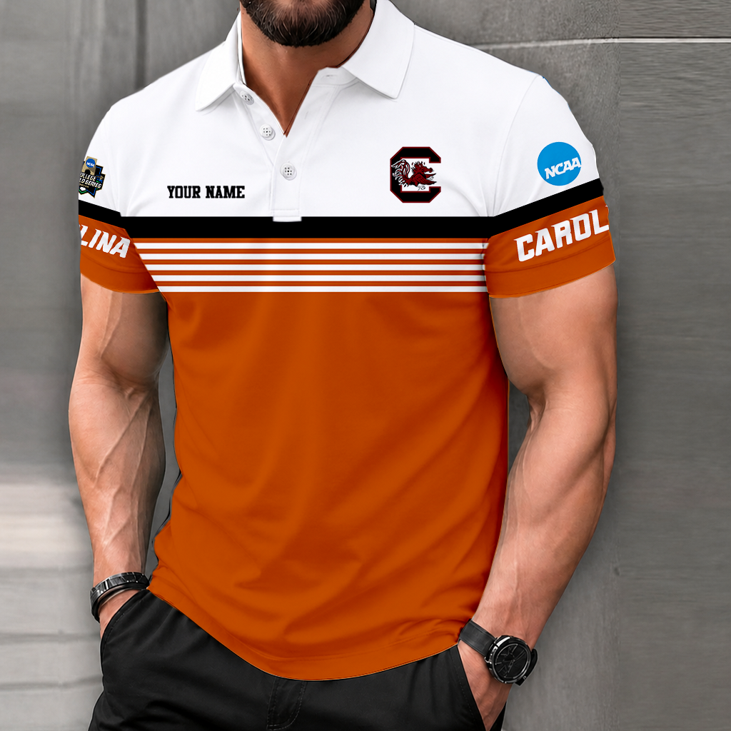LIMITED EDITION - NEW CUSTOMIZED NCAA CWS10 SCG SOUTH CAROLINA GAMECOCKS POLO SHIRT