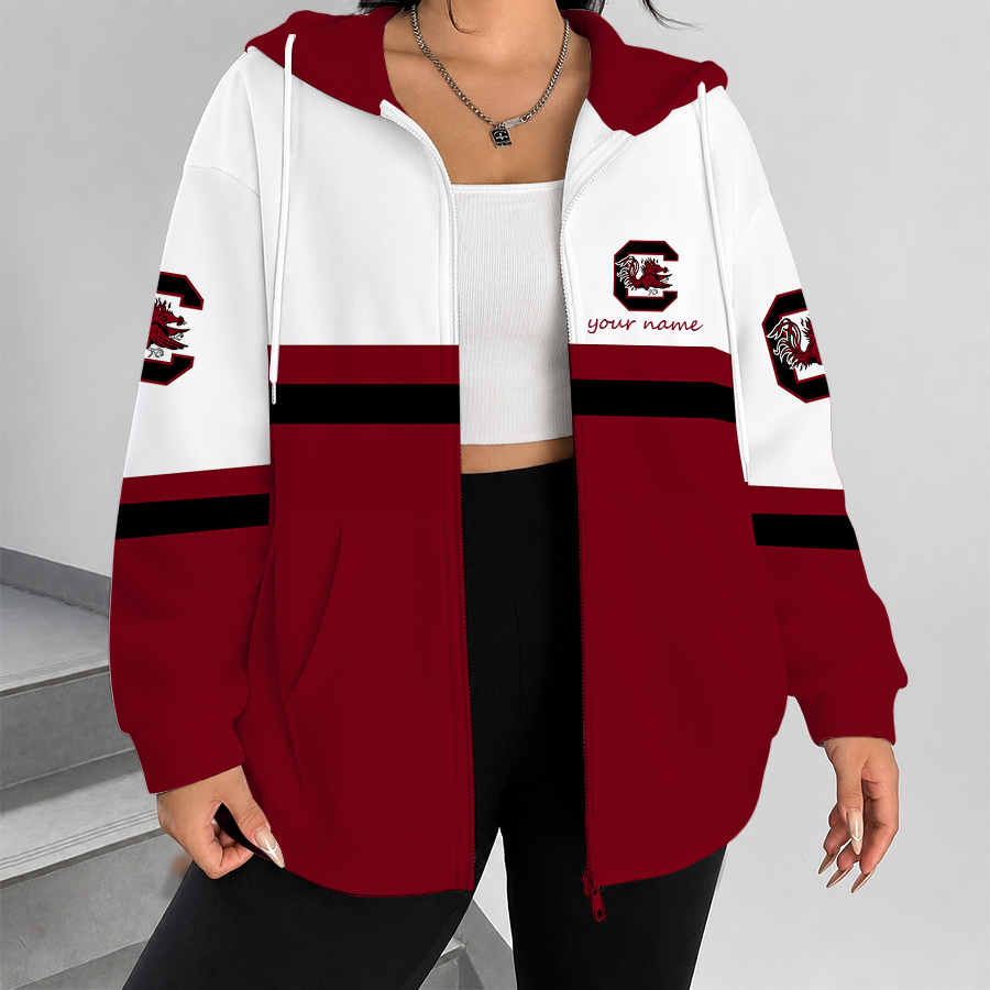 [FAN FAVORITE] NEW CUSTOMIZED NCAA CWS10 SCG SOUTH CAROLINA GAMECOCKS ZIP HOODIE