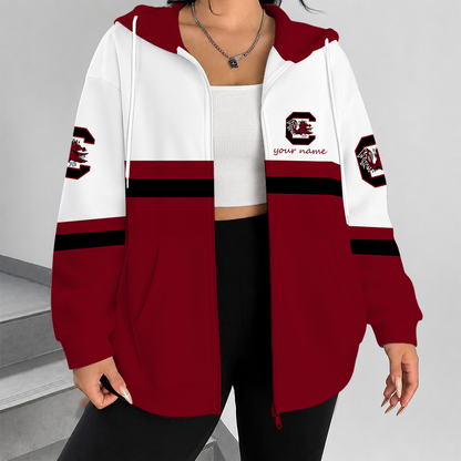 [FAN FAVORITE] NEW CUSTOMIZED NCAA CWS10 SCG SOUTH CAROLINA GAMECOCKS ZIP HOODIE