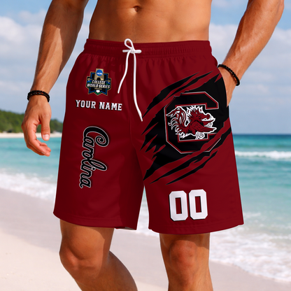 LIMITED EDITION - NEW CUSTOMIZED NCAA CWS10 SCG SOUTH CAROLINA GAMECOCKS SHORT PANTS