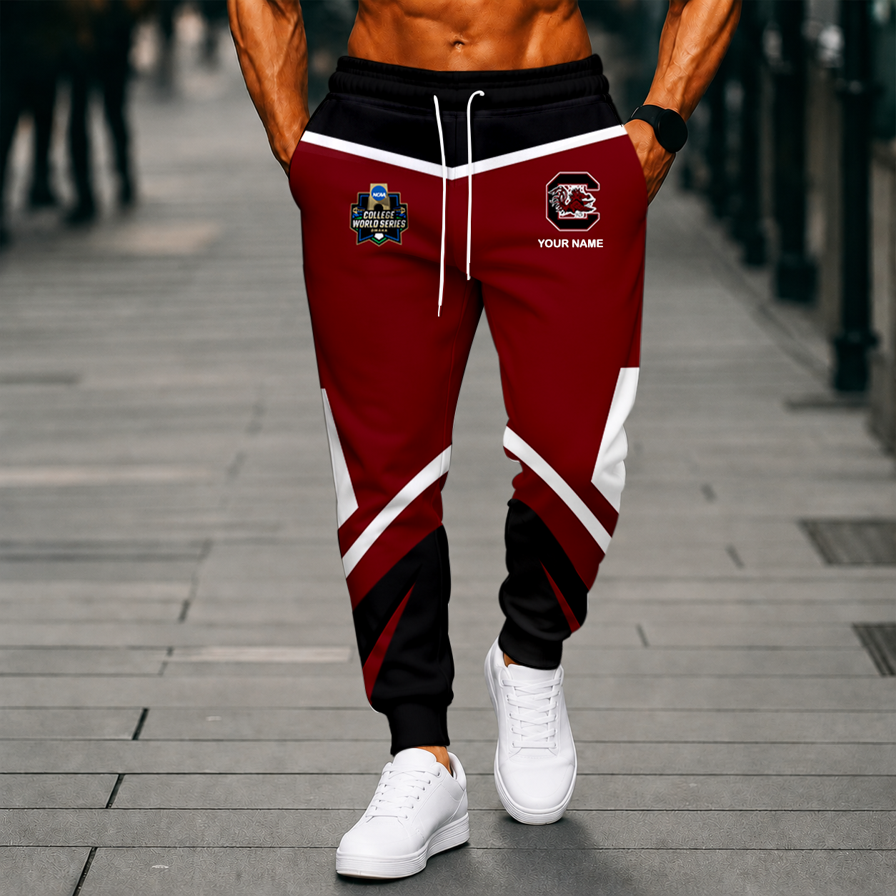 LIMITED EDITION - NEW CUSTOMIZED NCAA CWS10 SCG SOUTH CAROLINA GAMECOCKS SWEATPANTS