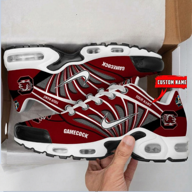 LIMITED EDITION - NEW CUSTOMIZED NCAA CWS10 SCG SOUTH CAROLINA GAMECOCKS UNISEX AIR MAX PLUS SNEAKERS