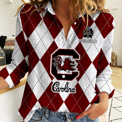 LIMITED DROP - NEW CUSTOMIZED | NCAA CWS10 SCG SC GAMECOCKS WOMEN CASUAL SHIRT FOR FAN
