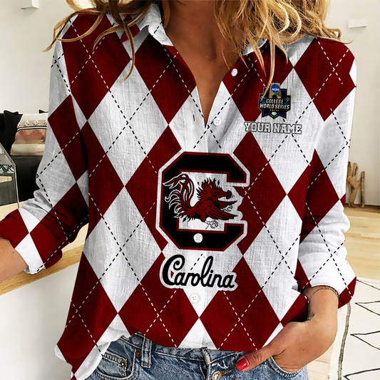 LIMITED DROP - NEW CUSTOMIZED | NCAA CWS10 SCG SC GAMECOCKS WOMEN CASUAL SHIRT FOR FAN